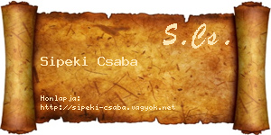 Sipeki Csaba névjegykártya